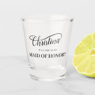 Verre A Shot Soyez ma servante d'honneur Calligraphie manuscrit