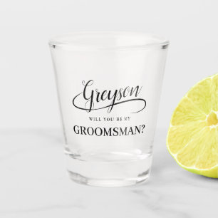 Verre A Shot Soyez Mon Groomsman Calligraphie manuscrite 