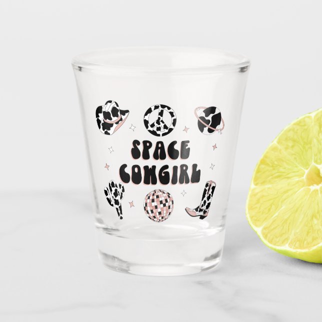Verre A Shot Space Cowgirl Bachelorette Shot Glass (Devant)
