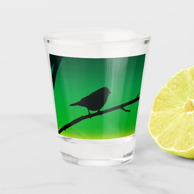 Verre A Shot Sparrow Silhouette On Limonene (Devant)