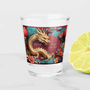 Verre A Shot Spectacle de dragon d'or Nouvel An chinois