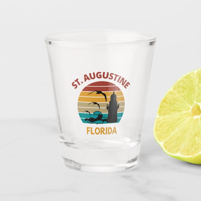 Verre A Shot St Augustine Florida Retro Sunset Design (Devant)