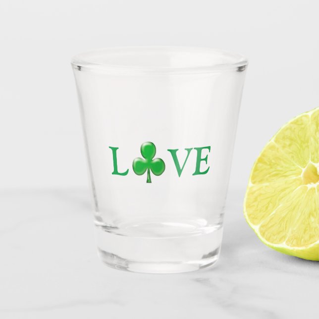 Verre A Shot St. Patrick's Day Irlandais Love Green Clover Sham (Devant)