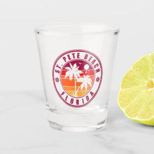 Verre A Shot St. Pete Beach Floride Retro Sunset Palm Tree 60s