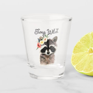 Verre A Shot Stay Wild - Jolie Raccoon portant une couronne de