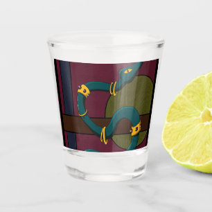 Verre A Shot Sticker Carré Snake