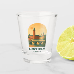 Verre A Shot Stockholm Suède Voyage Vintage - Scandinave 