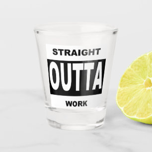 Verre A Shot Straitwork Black Funny Typographie de Humour