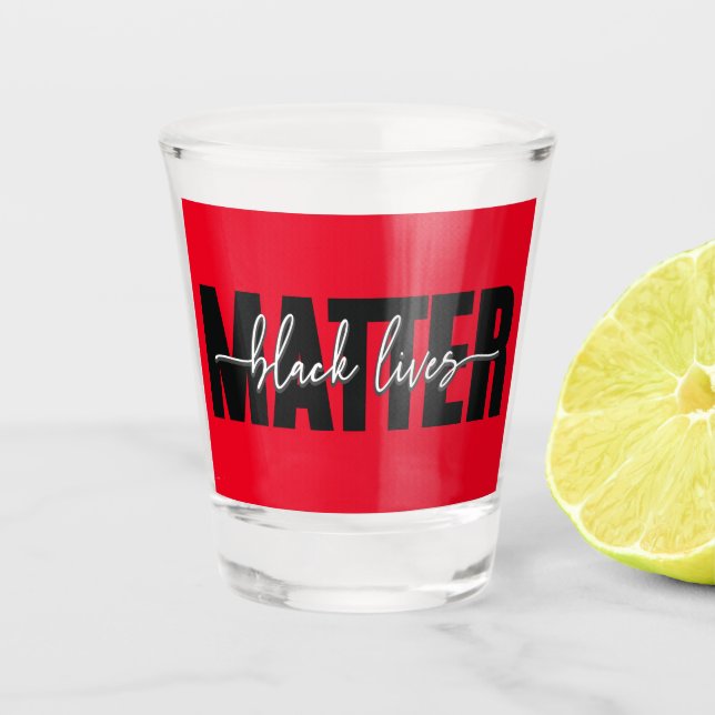 Verre A Shot Stylish Black Lives Matt Typographie (Devant)