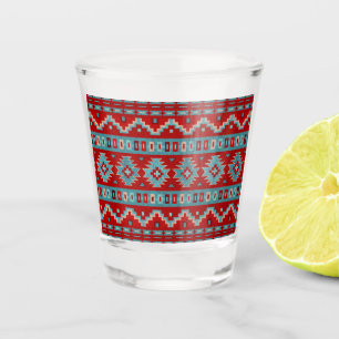 Verre A Shot Sud-Ouest Mesas Turquoise & Rouge