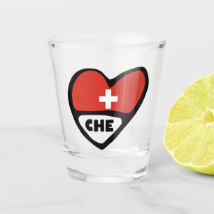 Verre A Shot Suisse Code Pays Coeur Drapeau, CHE