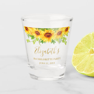 Verre A Shot Sunflower Floral Gold Bachelorette Party