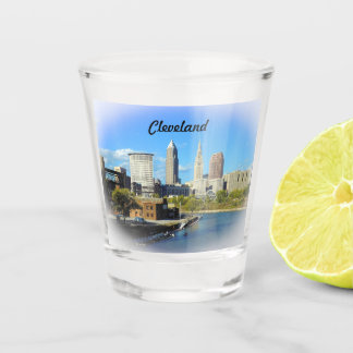 Verre A Shot Sunny Cleveland River Skyline