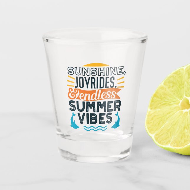 Verre A Shot Sunshine & Joyrides - Citation De Vibes D'Été Sans (Devant)
