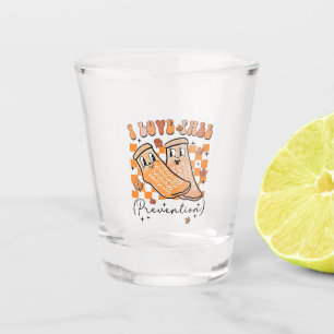 Verre A Shot Super Retro I Love Fall Prevention Drôle