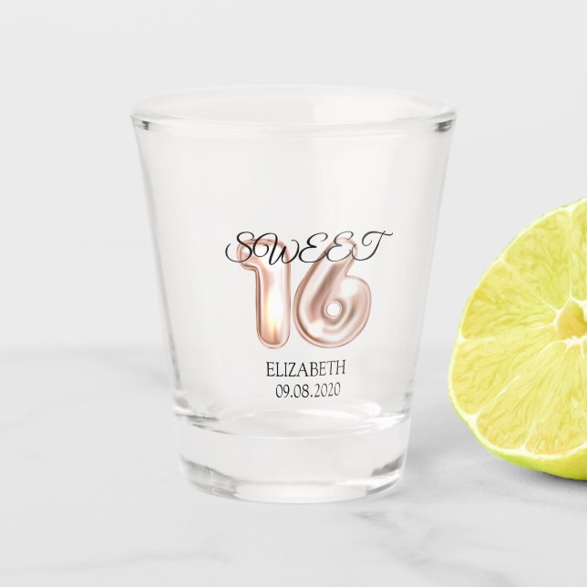 Verre A Shot Sweet 16 or rose (Devant)