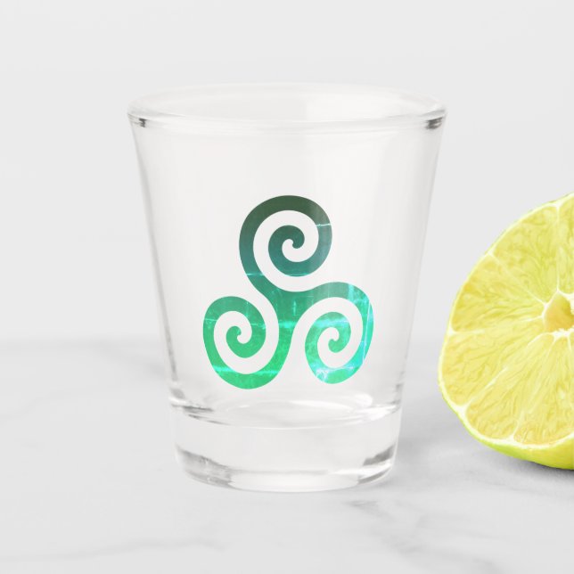 Verre A Shot Symbole celtique antique Emerald Triskele (Devant)