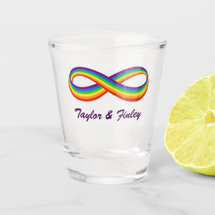 Verre A Shot Symbole d'amour arc-en-ciel infini Gay pride perso