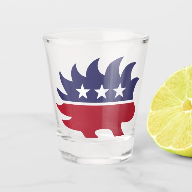 Verre A Shot Symbole de Porcupine du Parti Libertarien (Devant)