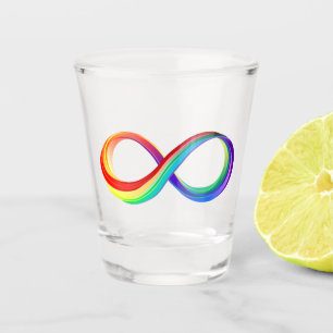 Verre A Shot Symbole d'infinité arc-en-ciel stratifié