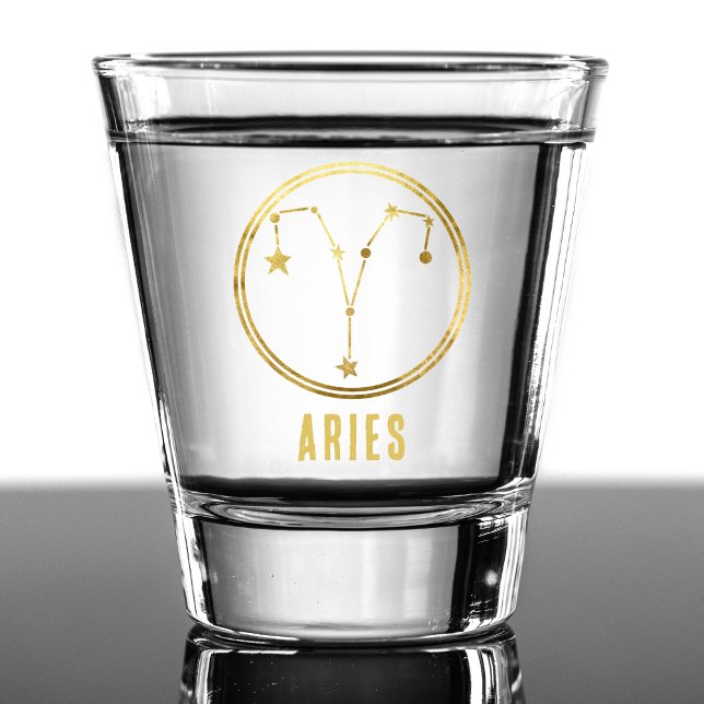 Verre A Shot SYMBOLE Zodiaque Aries Astrologie Horoscope Or (gold aries zodiac sign shot glass)