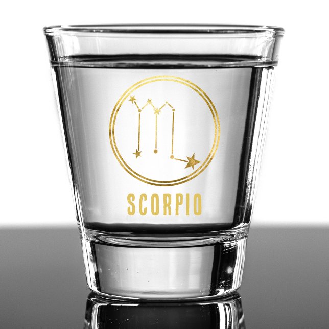 Verre A Shot SYMBOLE Zodiaque Scorpio Astrologie Horoscope Or (gold scorpio zodiac sign shot glass)
