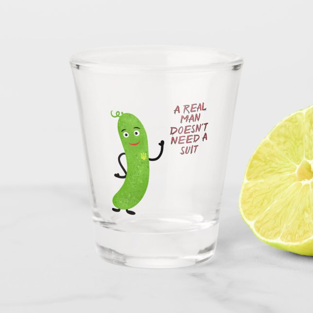 Verre A Shot T-Shirt au concombre vert (Devant)