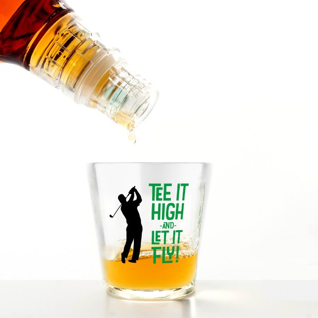 Verre A Shot T-shirt drôle de golf Sports Citation Mignon Homme (Golf Funny Tee Sports Quote Cute Men's Black Green Shot Glass)