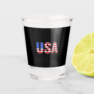 Verre A Shot T Shirt USA Drapeau Américain Patriotique Hommes F