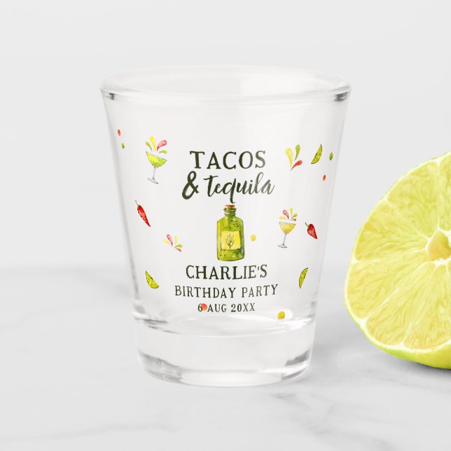 Verre A Shot Tacos & Tequila Fun Summer Tropical Birthday Party (Devant)