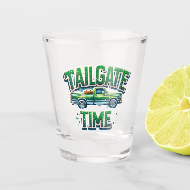 Verre A Shot Tailgate Time Green Truck (Devant)