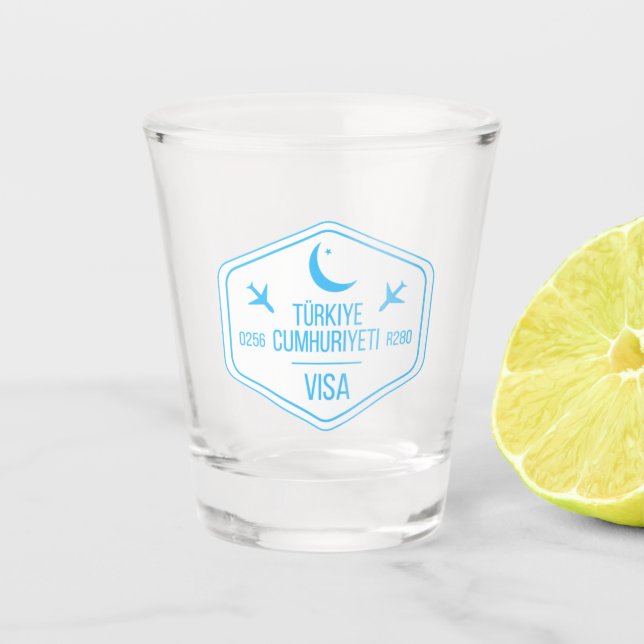 Verre A Shot Tampon de passeport turc (Devant)