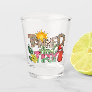 Verre A Shot Tannée et Tipsy Fun Summer Party Design