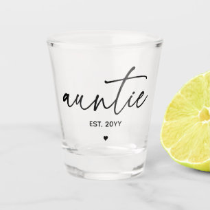 Verre A Shot Tante Elégante Typographie Nouvelle Tante