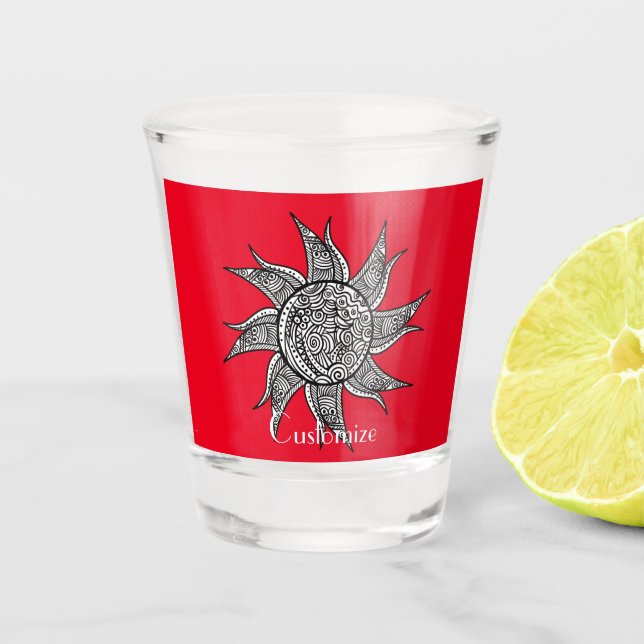 Verre A Shot Tatouage de henné Sun Thunder_Cove (Devant)