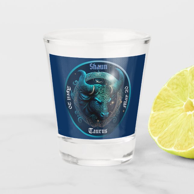 Verre A Shot Taurus Zodiac personnalisable (Devant)