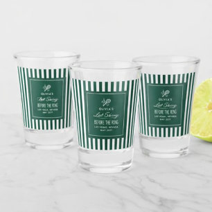 Verre A Shot Tennis Bachelorette élégant moderne à rayures vert