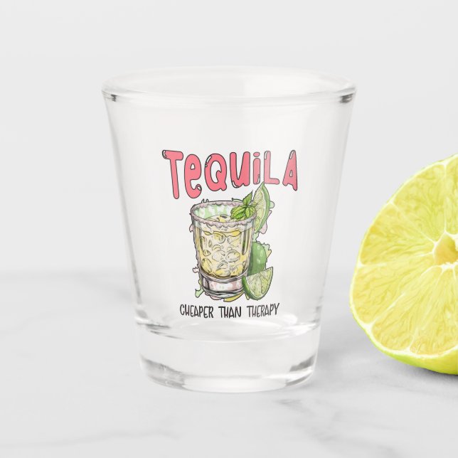 Verre A Shot Tequila moins cher que la thérapie amusante Tequil (Devant)
