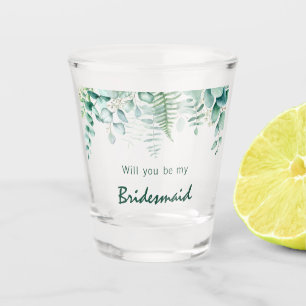 Verre A Shot Terre boisée de fougères de l'eucalyptus de Brides