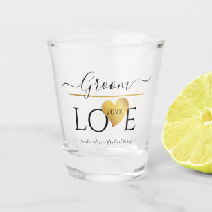 Verre A Shot Texte d'amour pour le marié Date au cœur d'or