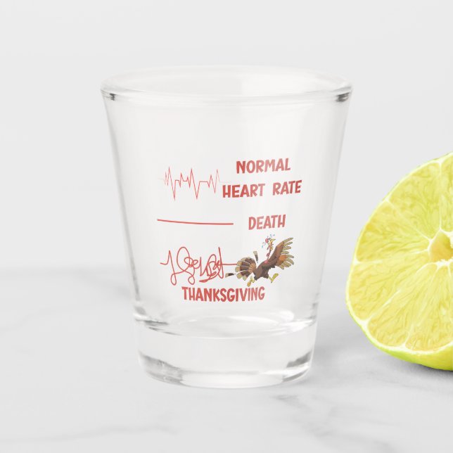 Verre A Shot Texte drôle de Thanksgiving sur la dinde. (Devant)