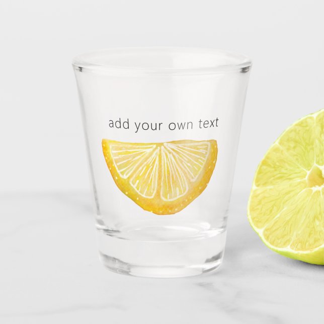 Verre A Shot Texte personnalisé citron illustré (Devant)