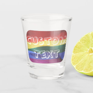 Verre A Shot Texte personnalisé Gay pride Rainbow Flag
