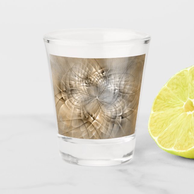 Verre A Shot Textures d'art fractal moderne abstrait tons de te (Devant)