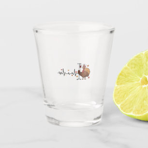 Verre A Shot Thanksgiving Heartbeat Turkey Nurse Pulse Fall RN