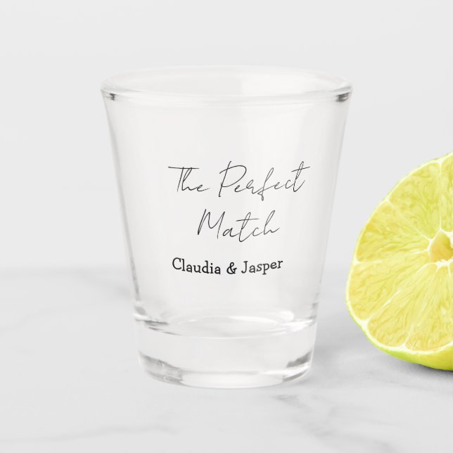Verre A Shot The perfect match name simple couple wedding (Devant)