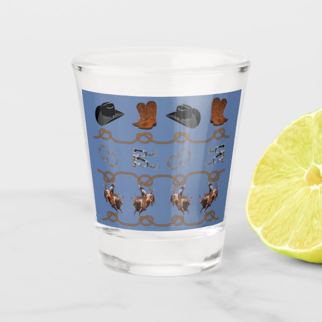 Verre A Shot Thème Cowboy Occidental (Devant)