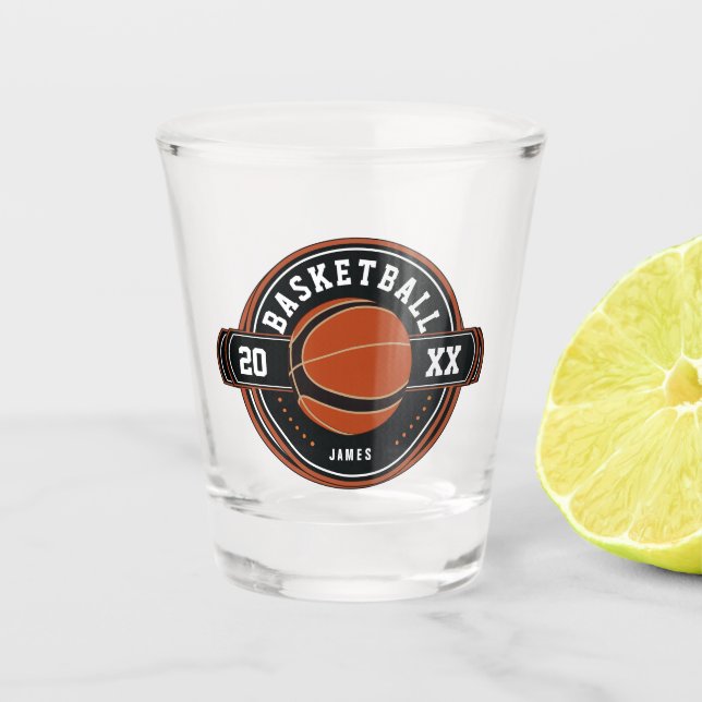 Verre A Shot Thème de basket-ball personnalisé amusant (Devant)