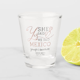 Verre A Shot Thème de plage tropicale Rose Script Enterrement d