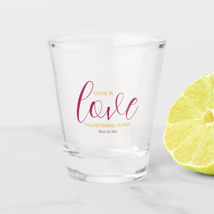 Verre A Shot Thème floral rose pour la douche de la mariée